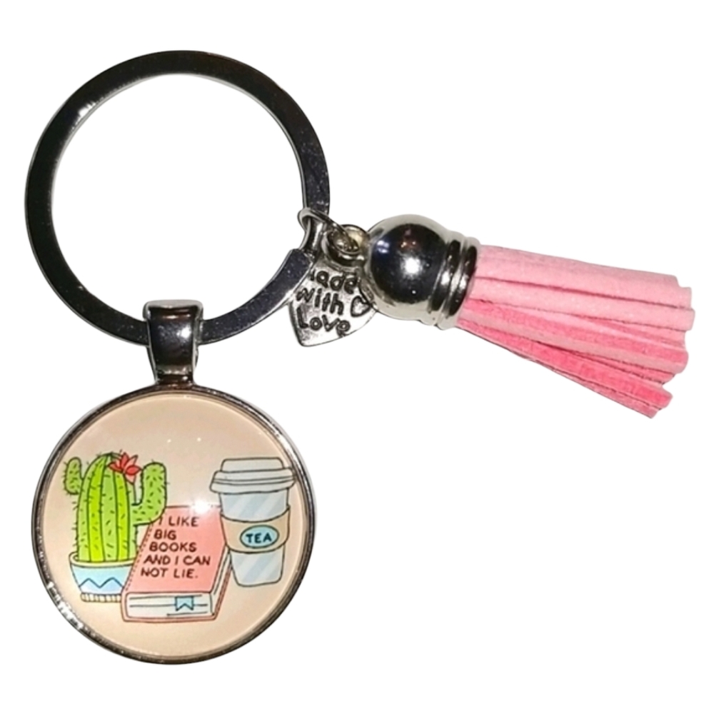 Handcrafted I Like Books Keychain